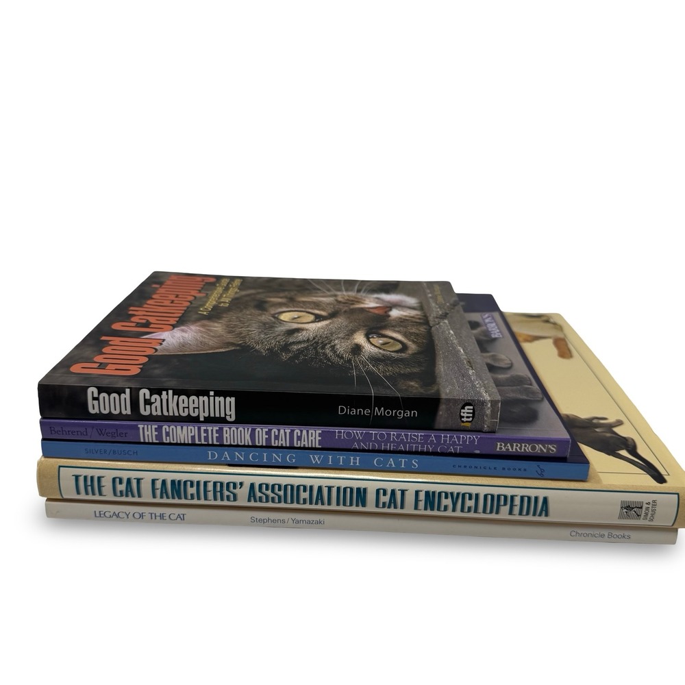 Cat Lovers Book Lot of 5 Good Catkeeping, Dancing with Cats, Legacy of the Cat